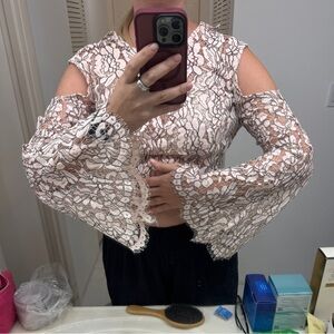 Princess Poly Lace Pink Crop Top. Size: M, Worn once